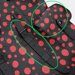 Louis Vuitton Black/Red Yayoi Kusama Painted Dots Taurillon Leather MM Christopher Backpack 