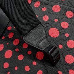 Louis Vuitton Black/Red Yayoi Kusama Painted Dots Taurillon Leather MM Christopher Backpack 