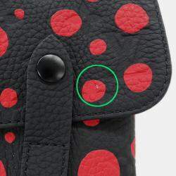 Louis Vuitton Black/Red Yayoi Kusama Painted Dots Taurillon Leather MM Christopher Backpack 