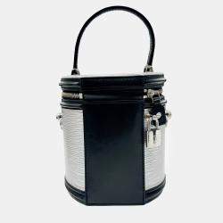 Louis Vuitton Silver/Black Leather Cannes Top Handle Bag