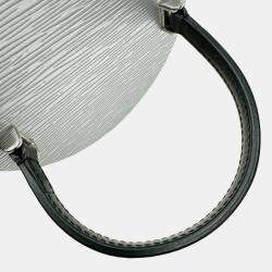 Louis Vuitton Silver/Black Leather Cannes Top Handle Bag