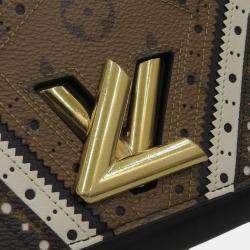 Louis Vuitton Black Veau Satin Monogram MM Twist Shoulder Bag 