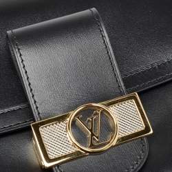 Louis Vuitton Black Leather Dauphine MM Bag