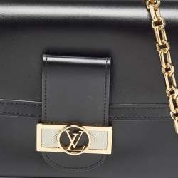 Louis Vuitton Black Leather Dauphine MM Bag
