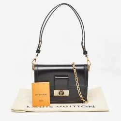 Louis Vuitton Black Leather Dauphine MM Bag