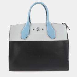 Louis Vuitton Blue/Black/Grey Leather City Steamer MM Bag