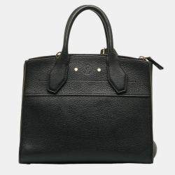 Louis Vuitton Black Leather City Steamer PM Satchel