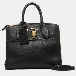 Louis Vuitton Black Leather City Steamer PM Satchel