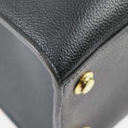 Louis Vuitton Black Leather City Steamer MM Satchel