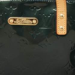 Pre Owned Louis Vuitton Green Monogram Vernis Bellevue PM Bag