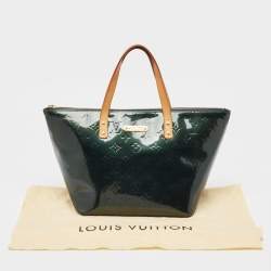 Pre Owned Louis Vuitton Green Monogram Vernis Bellevue PM Bag