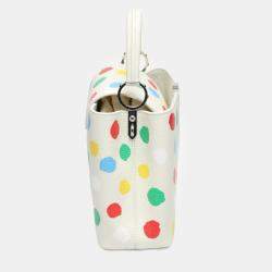 Louis Vuitton x Yayoi Kusama White Leather Capucines Painted Top Handle Bag