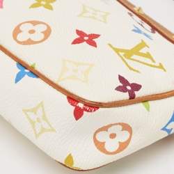 Pre Owned Louis Vuitton White Monogram Multicolore Canvas Pochette Accessoires Bag 