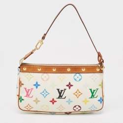 Pre Owned Louis Vuitton White Monogram Multicolore Canvas Pochette Accessoires Bag 