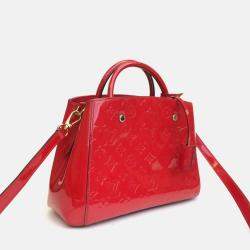 Louis Vuitton Red Monogram Vernis Leather Montaigne BB Shoulder Bag