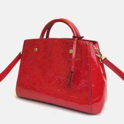 Louis Vuitton Red Monogram Vernis Leather Montaigne BB Shoulder Bag