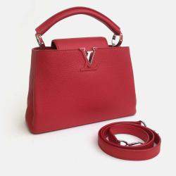 Louis Vuitton Red Leather Capucines BB Top Handle Bag