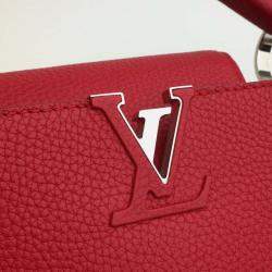 Louis Vuitton Red Leather Capucines BB Top Handle Bag