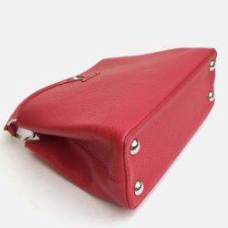 Louis Vuitton Red Leather Capucines BB Top Handle Bag