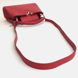 Louis Vuitton Red Leather Capucines BB Top Handle Bag