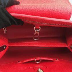 Louis Vuitton Red Leather Capucines BB Top Handle Bag