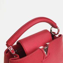 Louis Vuitton Red Leather Capucines BB Top Handle Bag