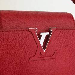 Louis Vuitton Red Leather Capucines MM Top Handle Bag