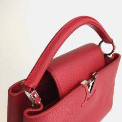 Louis Vuitton Red Leather Capucines MM Top Handle Bag