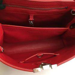 Louis Vuitton Red Leather Capucines MM Top Handle Bag