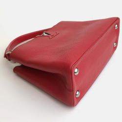 Louis Vuitton Red Leather Capucines MM Top Handle Bag