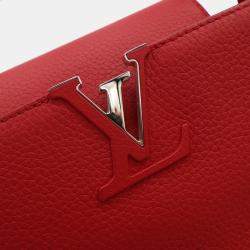 Louis Vuitton Red Leather Capucines PM Top Handle Bag