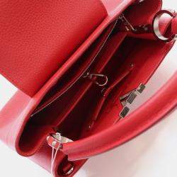 Louis Vuitton Red Leather Capucines PM Top Handle Bag