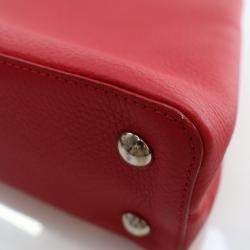 Louis Vuitton Red Leather Capucines PM Top Handle Bag