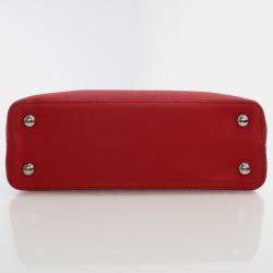 Louis Vuitton Red Leather Capucines PM Top Handle Bag