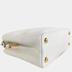 Louis Vuitton White Taurillon Leather Capucines BB Top Handle Bag