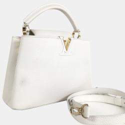 Louis Vuitton White Taurillon Leather Capucines BB Top Handle Bag