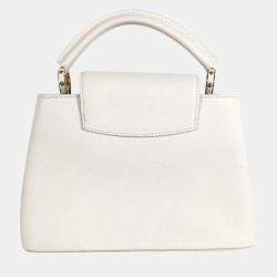 Louis Vuitton White Taurillon Leather Capucines BB Top Handle Bag