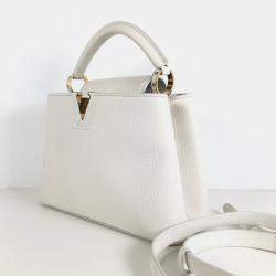 Louis Vuitton White Taurillon Leather Capucines BB Top Handle Bag