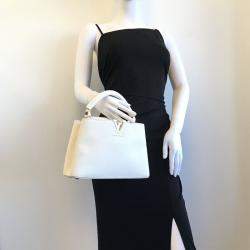 Louis Vuitton White Taurillon Leather Capucines BB Top Handle Bag