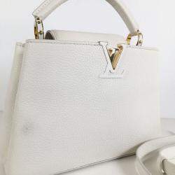 Louis Vuitton White Taurillon Leather Capucines BB Top Handle Bag