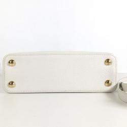 Louis Vuitton White Taurillon Leather Capucines BB Top Handle Bag