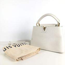 Louis Vuitton White Taurillon Leather Capucines BB Top Handle Bag