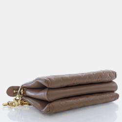 Louis Vuitton Brown Lambskin Leather Monogram Embossed Coussin PM Chain Shoulder Bag