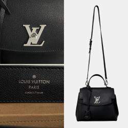 Louis Vuitton Black Calfskin Lockme Ever Satchel Bag