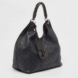 Louis Vuitton Black Monogram Mahina Leather Carmel Hobo