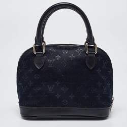 Pre Owned Louis Vuitton Black Monogram Satin and Leather Limited Edition Alma Mini Bag