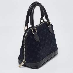 Pre Owned Louis Vuitton Black Monogram Satin and Leather Limited Edition Alma Mini Bag