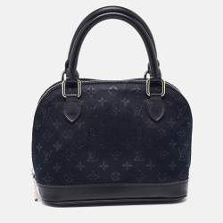 Pre Owned Louis Vuitton Black Monogram Satin and Leather Limited Edition Alma Mini Bag