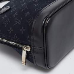 Pre Owned Louis Vuitton Black Monogram Satin and Leather Limited Edition Alma Mini Bag