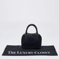 Pre Owned Louis Vuitton Black Monogram Satin and Leather Limited Edition Alma Mini Bag